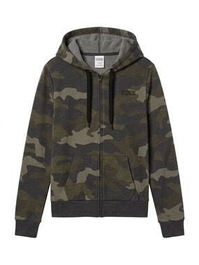 PINK Victoria’s Secret Camouflage Zip-Up Hoodie Sz S NWOT